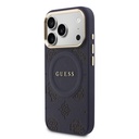 Apple iPhone 17 Pro Uyumlu Kılıf Guess Orjinal Lisanslı M-safe Şarj Özellikli Sıcak Baskılı Yazı Logolu PU Deri Peony Kapak - 1