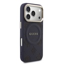 Apple iPhone 17 Pro Uyumlu Kılıf Guess Orjinal Lisanslı M-safe Şarj Özellikli Sıcak Baskılı Yazı Logolu PU Deri Peony Kapak - 3