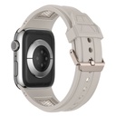 Apple Watch 42mm Uyumlu Kordon Zore KRD-117 Hava Alabilen Delikli Metal Süslemeli Desenli Silikon Kayış - 1