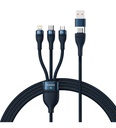 Baseus Flash Series 100W Ultra Hızlı Telefon Tablet Macbook Çoklu 3 in 1 Şarj Kablosu 120cm