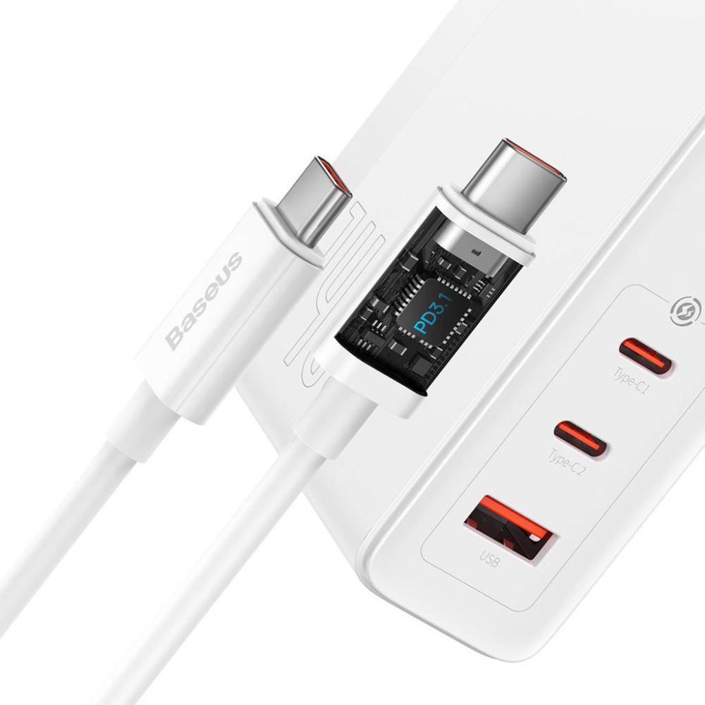 Baseus GaN5 Pro 140W Telefon Tablet Macbook Şarj Cihazı (2xUSB-C + USB)