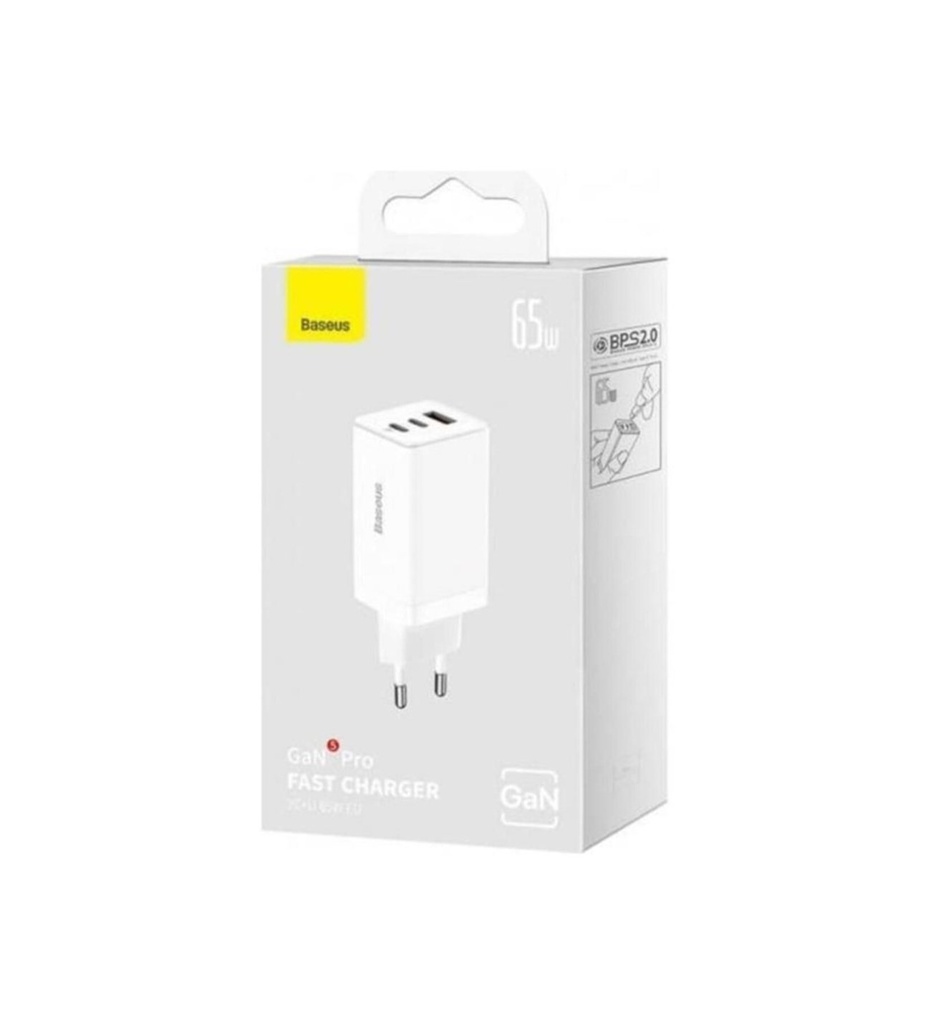 Baseus GaN5 Pro 65W Hızlı Telefon Tablet Macbook Pro Şarj Aleti +100W Type C Şarj Kablosu 1m