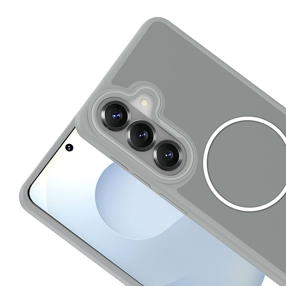 Samsung Galaxy S26 Uyumlu Kılıf M-Safe Şarj Özellikli Metal Kamera Çerçeveli Zore Sanremo Silikon Kapak - 6