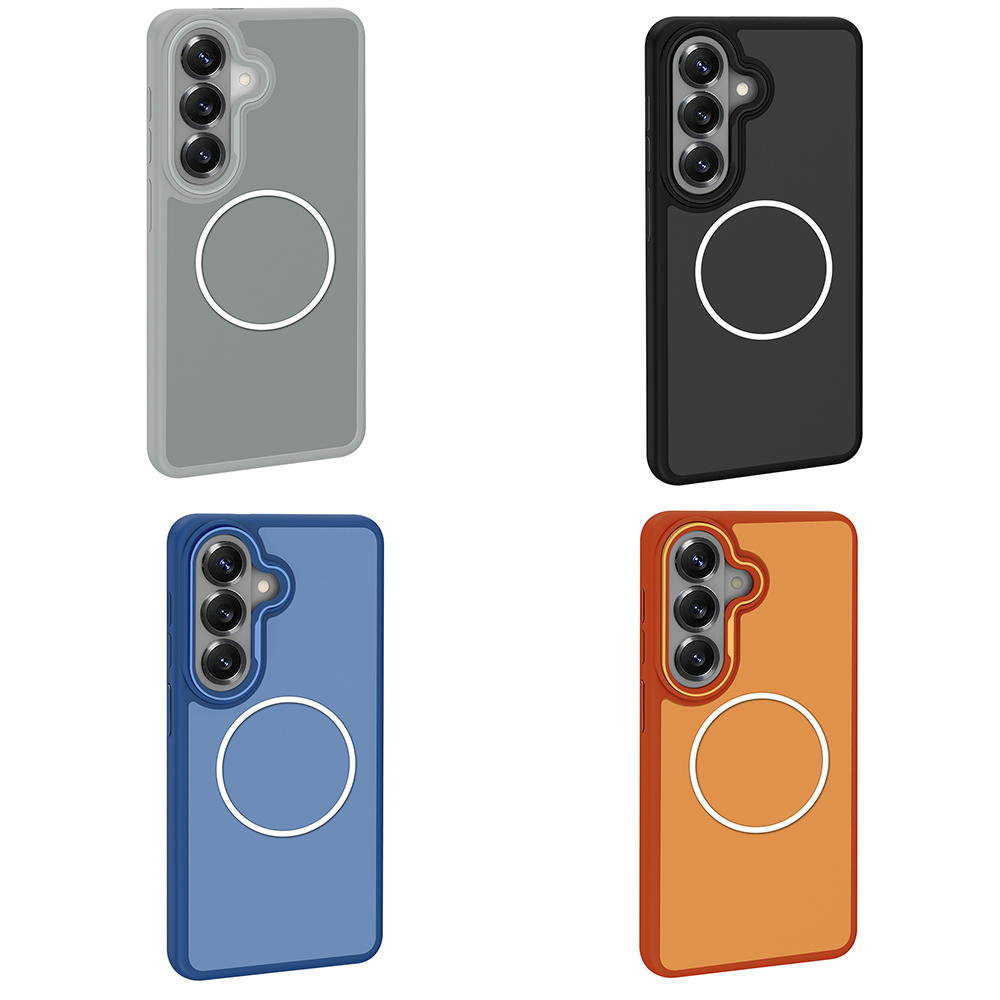 Samsung Galaxy S26 Uyumlu Kılıf M-Safe Şarj Özellikli Metal Kamera Çerçeveli Zore Sanremo Silikon Kapak - 9