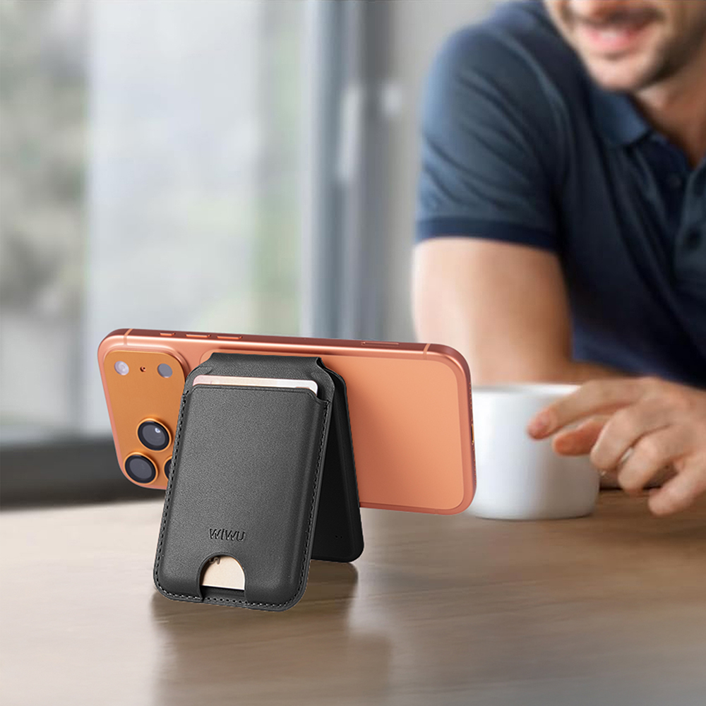 Wiwu MW-007P Magnetik Standlı Kartlık Kablosuz Şarj Uyumlu FindMy ve Find Hub Özellikli Mag Wallet - 6