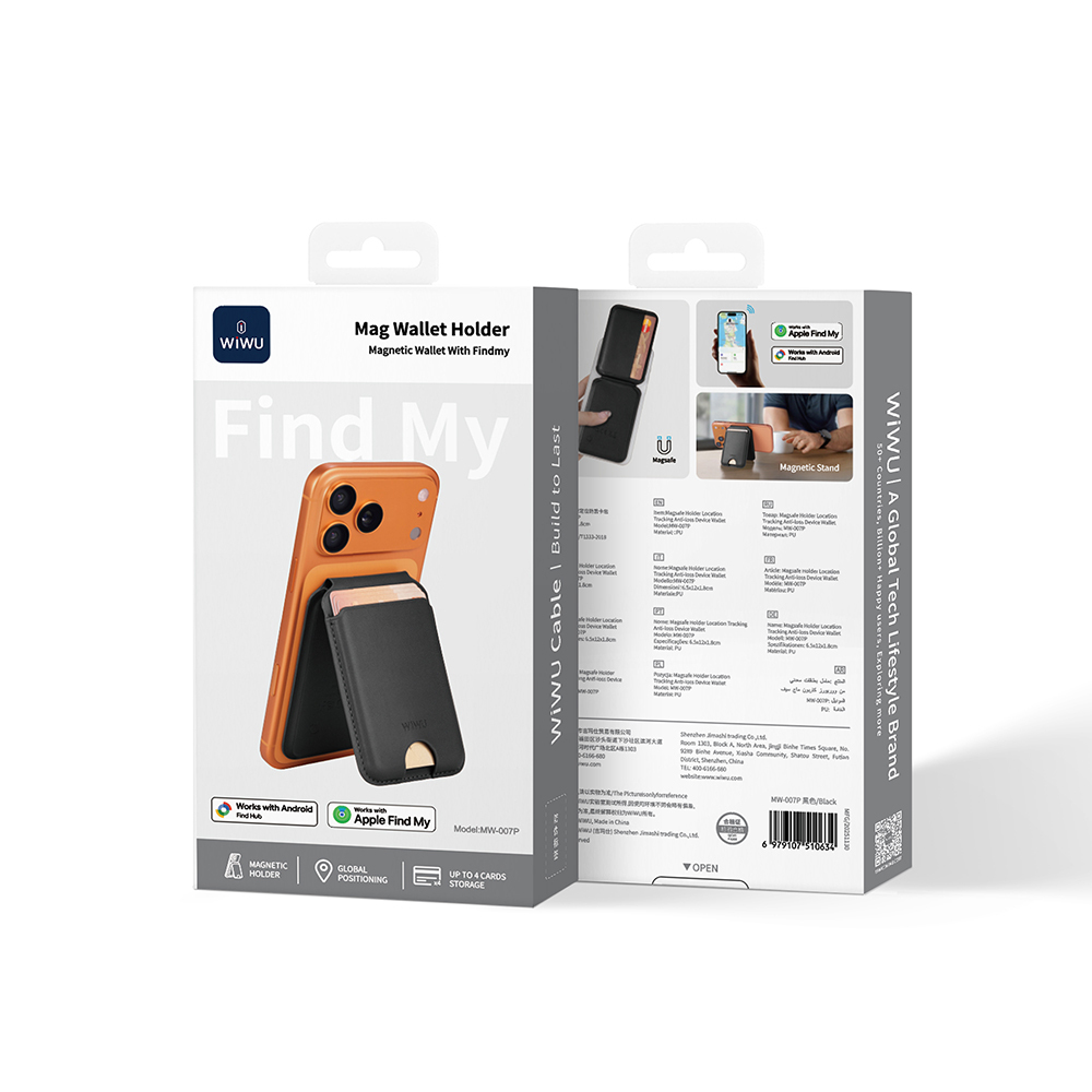 Wiwu MW-007P Magnetik Standlı Kartlık Kablosuz Şarj Uyumlu FindMy ve Find Hub Özellikli Mag Wallet - 8
