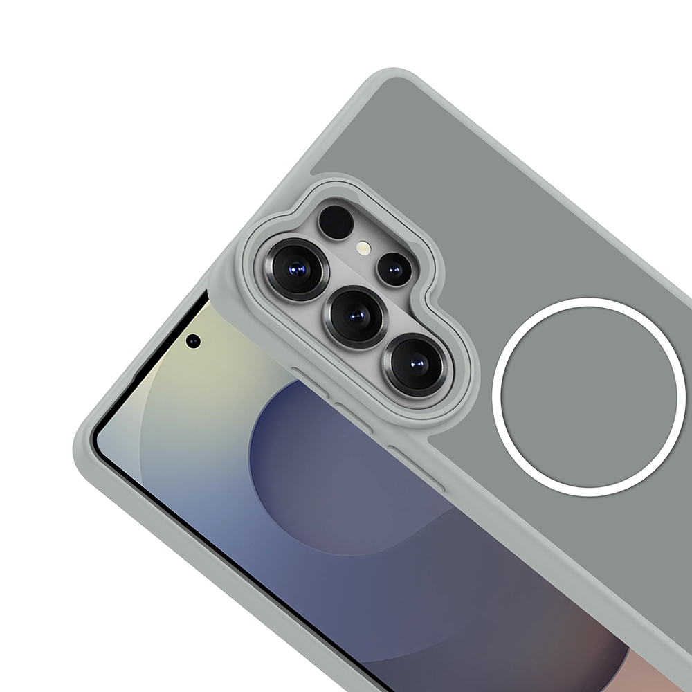 Samsung Galaxy S26 Ultra Uyumlu Kılıf M-Safe Şarj Özellikli Metal Kamera Çerçeveli Zore Sanremo Silikon Kapak - 7