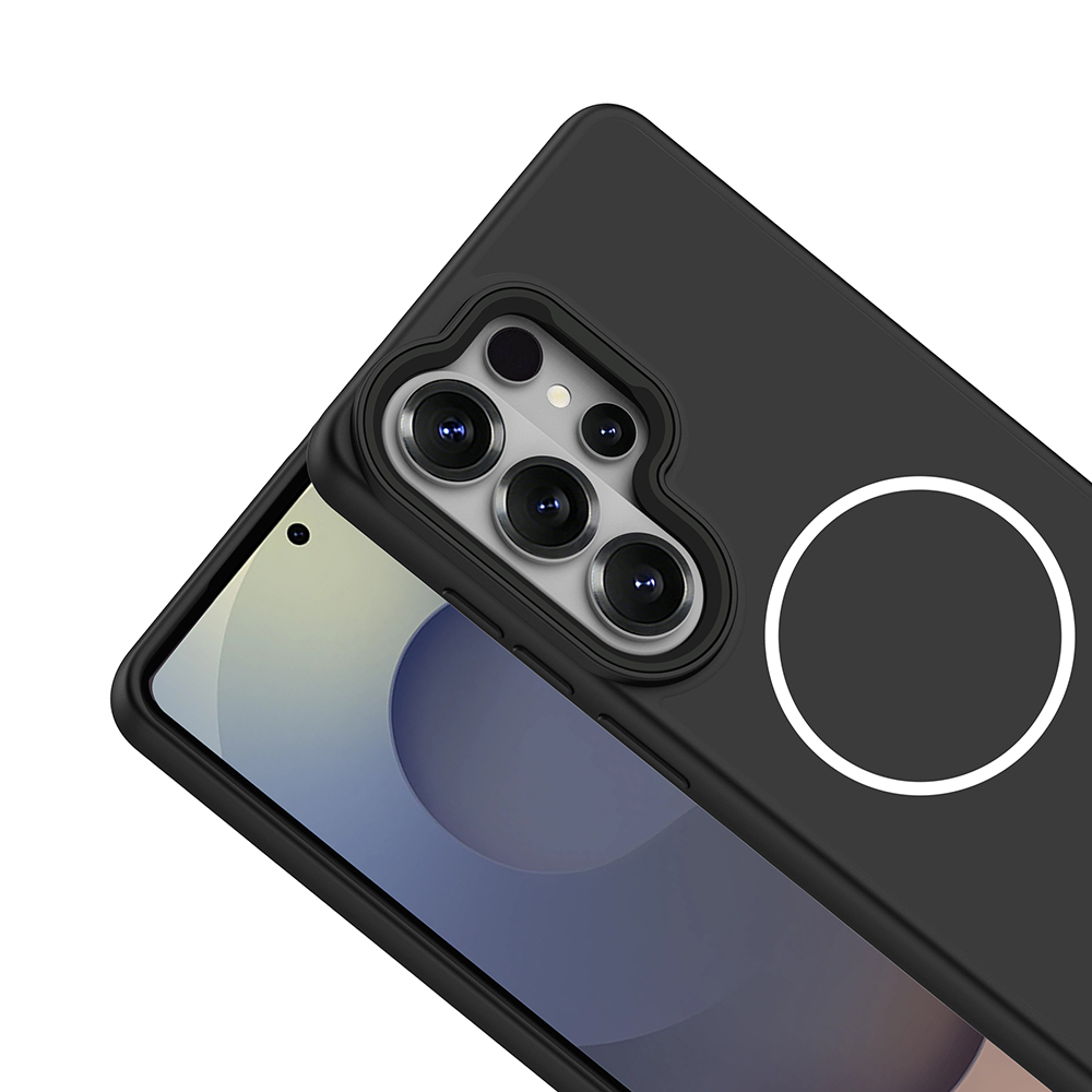 Samsung Galaxy S26 Ultra Uyumlu Kılıf M-Safe Şarj Özellikli Metal Kamera Çerçeveli Zore Sanremo Silikon Kapak - 8