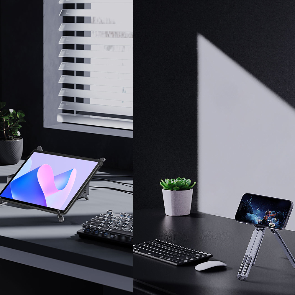 Lenyes CR206 Çok Fonksiyonlu 8 Kademeli Ayarlanabilir Magnetik Laptop & Tablet & Telefon Standı - 6