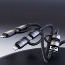 Lenyes LC557 4in1 USB-A - Type-C + Type-C to Lightning E-Mark Smart Çipli Data ve Şarj Kablosu 240W 1M - 1