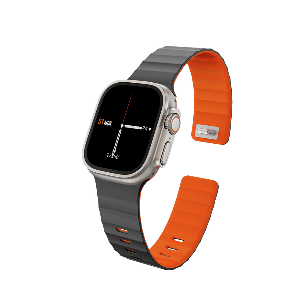 Apple Watch 44mm Uyumlu Wiwu Mag Secur Serisi Silikon Kordon - 2
