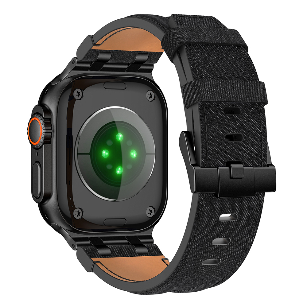 Apple Watch 42mm Uyumlu Zore KRD-153 Kot Kumaş Tasarımlı Kordon - 1