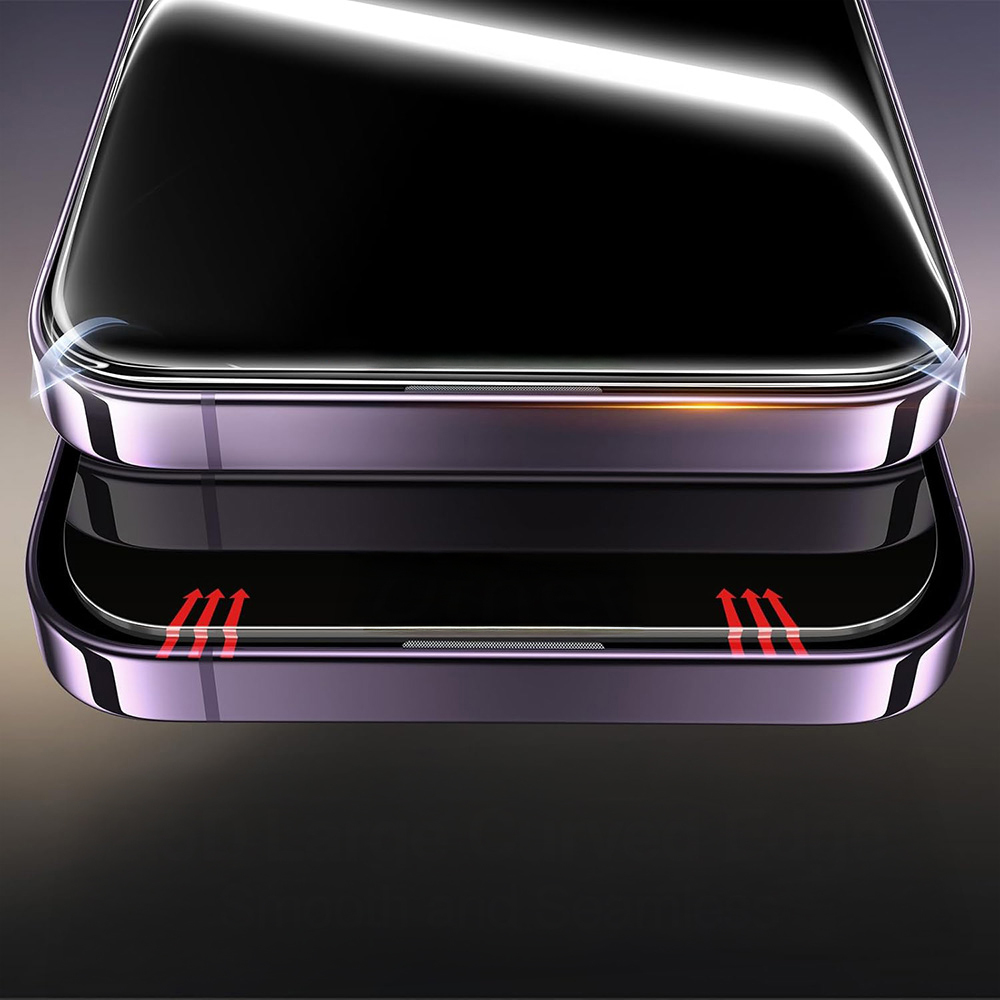 Apple iPhone 14 Pro Max Uyumlu Zore 2.5D Oliv Privacy Temperli Cam Ekran Koruyucu + Kolay Uygulama Aparatı - 4