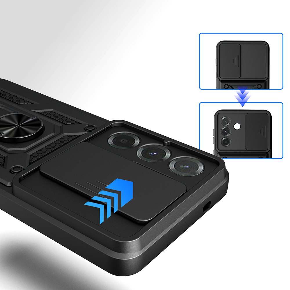 Samsung Galaxy A57 Uyumlu Kılıf Magnetik Standlı Kamera Korumalı Zore Sürgülü Vega Kapak - 5