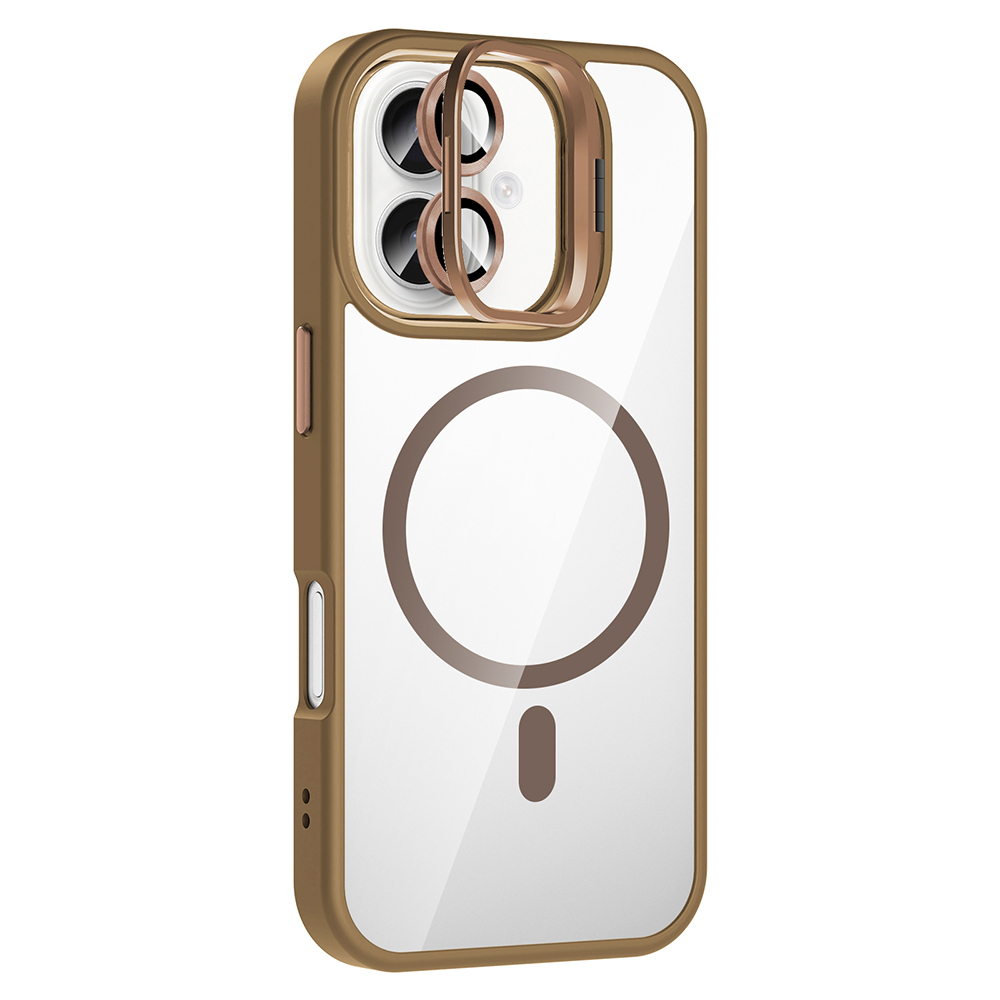 Apple iPhone 17 Uyumlu Kılıf Standlı ve Kamera Lens Hediyeli M-Safe Şarj Özellikli Zore Etro Kapak - 3