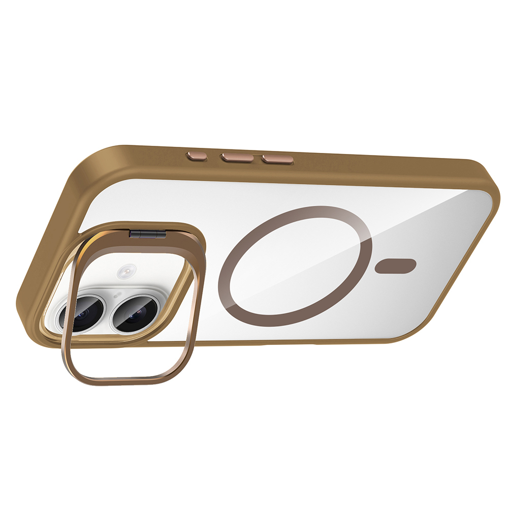 Apple iPhone 17 Uyumlu Kılıf Standlı ve Kamera Lens Hediyeli M-Safe Şarj Özellikli Zore Etro Kapak - 10