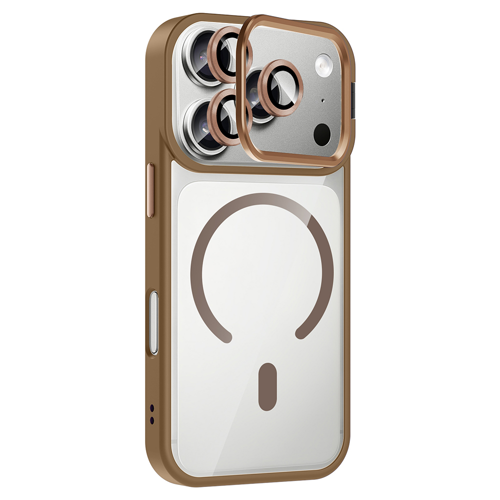 Apple iPhone 17 Pro Uyumlu Kılıf Standlı ve Kamera Lens Hediyeli M-Safe Şarj Özellikli Zore Etro Kapak - 3