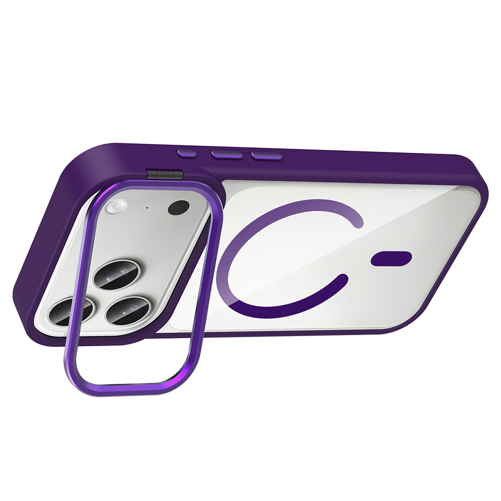 Apple iPhone 17 Pro Uyumlu Kılıf Standlı ve Kamera Lens Hediyeli M-Safe Şarj Özellikli Zore Etro Kapak - 8