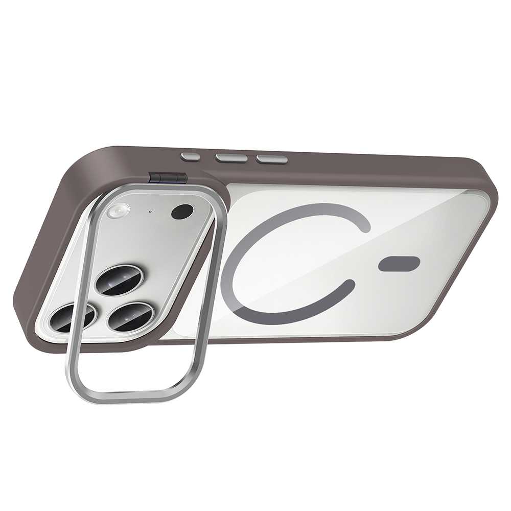 Apple iPhone 17 Pro Uyumlu Kılıf Standlı ve Kamera Lens Hediyeli M-Safe Şarj Özellikli Zore Etro Kapak - 12