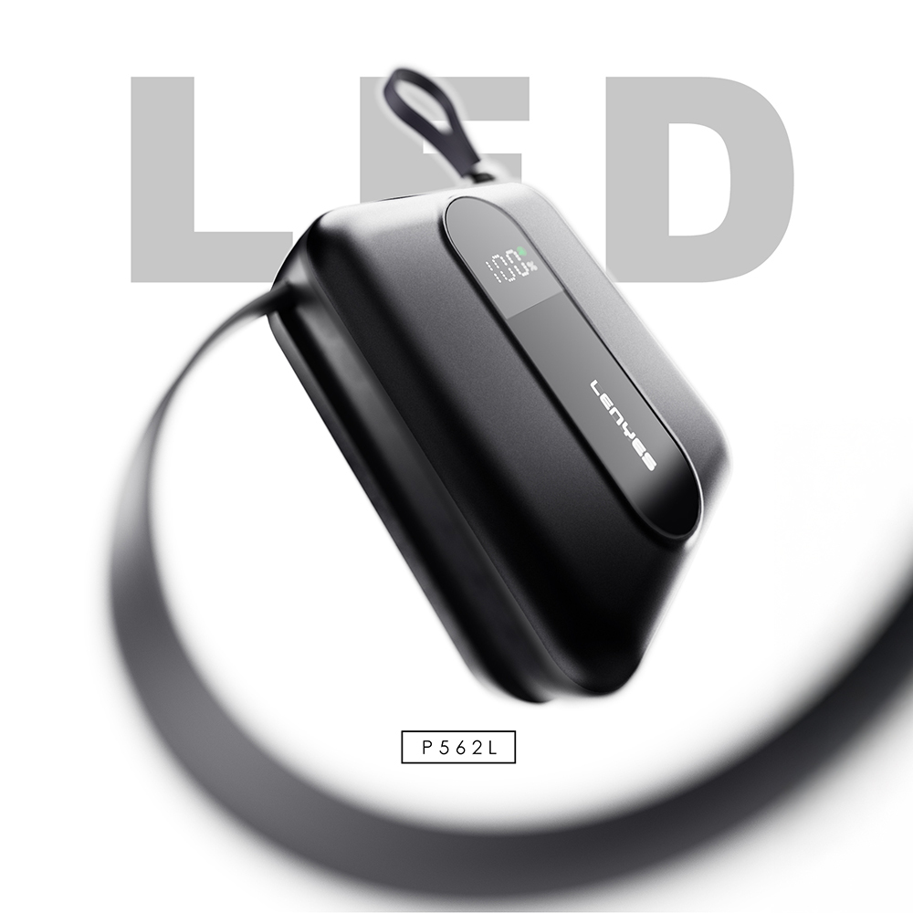 Lenyes P562L Dijital LED Göstergeli Type-C ve Lightning Kablolu Powerbank 22.5W 10000mAh - 3