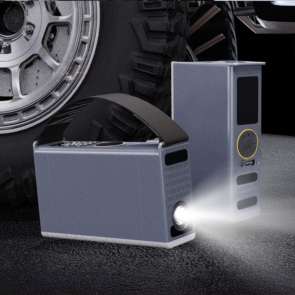Lenyes LCI205 LED Işıklı Araç Akü Acil Durum Takviye Güç Kaynağı ve Hava Kompresörü 12V 100W 7200mAh - 1