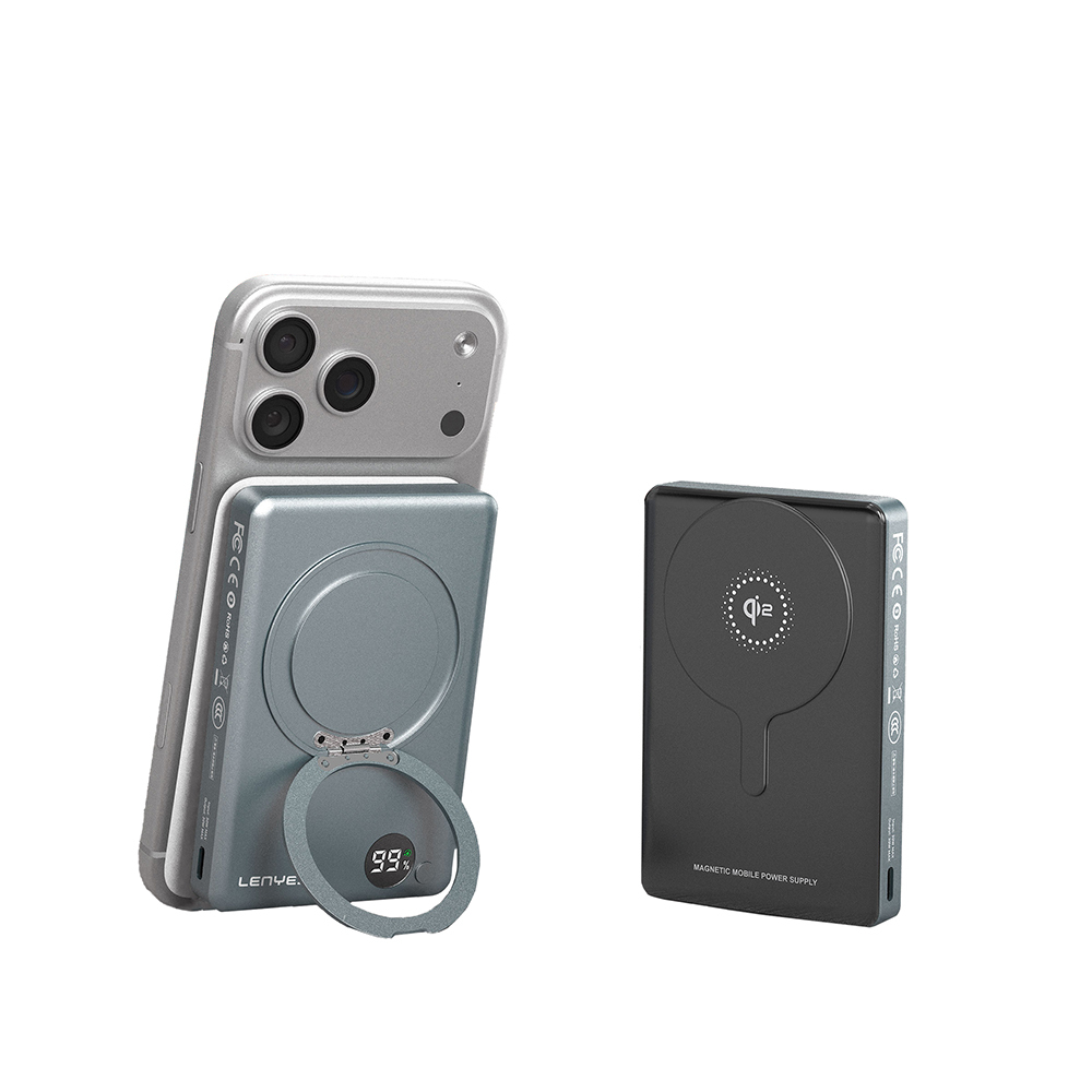 Lenyes PW1013D PD 30W Dijital LED Göstergeli Qi2 Teknolojili Standlı Kablosuz Şarj Özellikli Wireless Powerbank 15W 10000mAh - 2