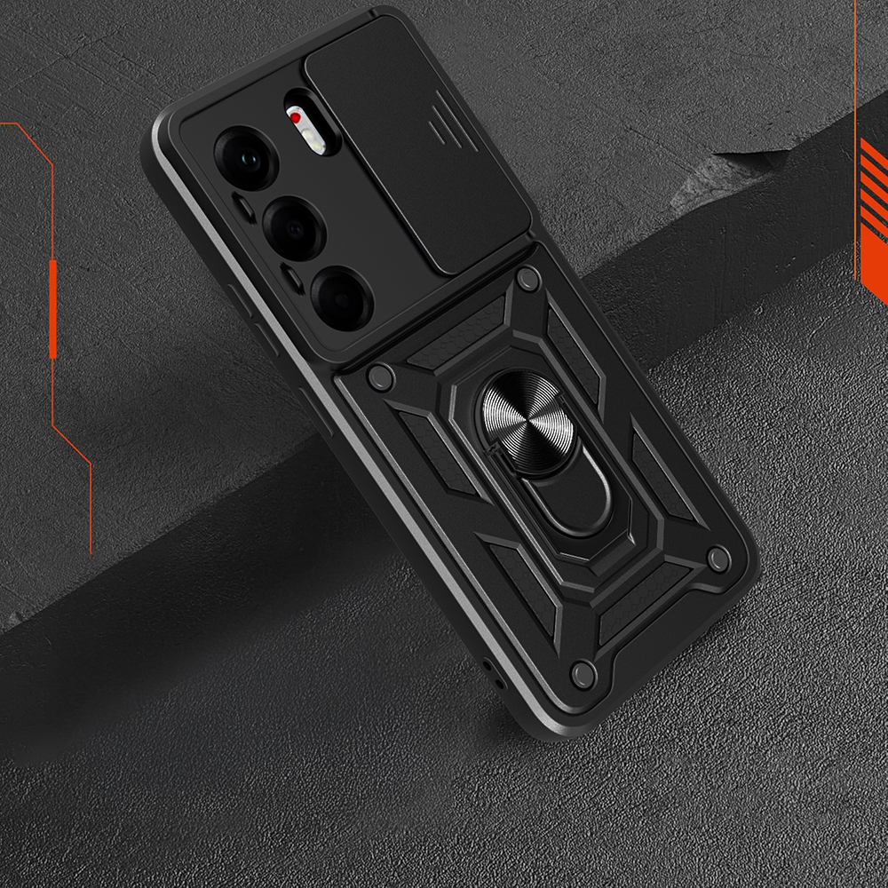 Tecno Camon 40 Pro Uyumlu 4G Kılıf Magnetik Standlı Kamera Korumalı Zore Sürgülü Vega Kapak - 8