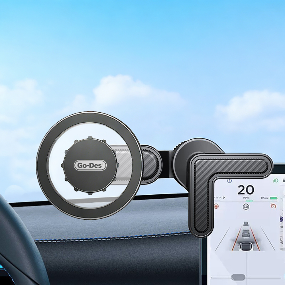 Go Des GD-HD341 V Köşeli Ayarlanabilir Magnetik Araç İçi Telefon Tutucu - 1
