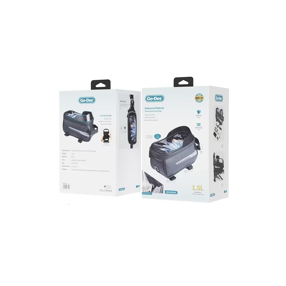 Go Des GD-HD103 Telefonluklu Su Geçirmez Bisiklet Çantası 1.5 Litre - 5
