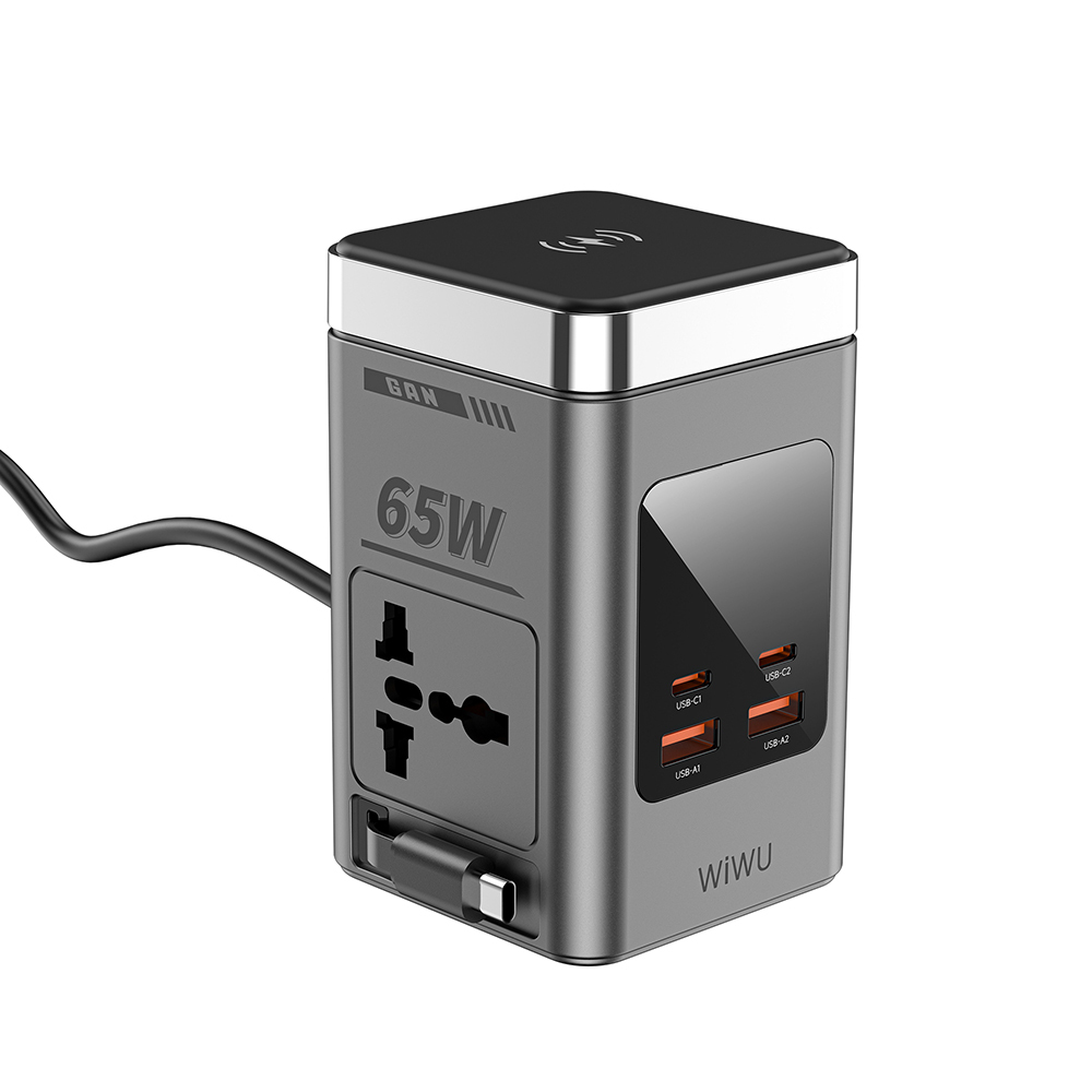 Wiwu Wi-W040 Telefon & Akıllı Saat & Kulaklık İçin GaN 65W 8in1 Şarj İstasyonu - 2