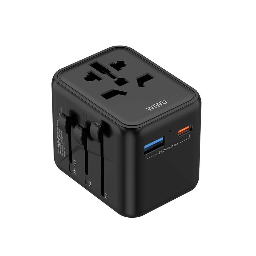 Wiwu Wi-UA012 Çoklu Universal TR/US/UK/AUS/EU Uyumlu Seyahat Şarj Adaptörü 12W - 1