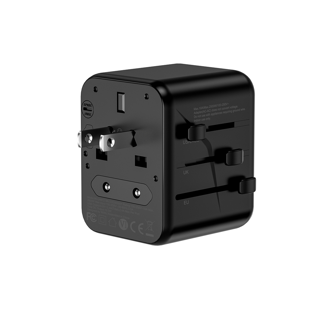 Wiwu Wi-UA012 Çoklu Universal TR/US/UK/AUS/EU Uyumlu Seyahat Şarj Adaptörü 12W - 2