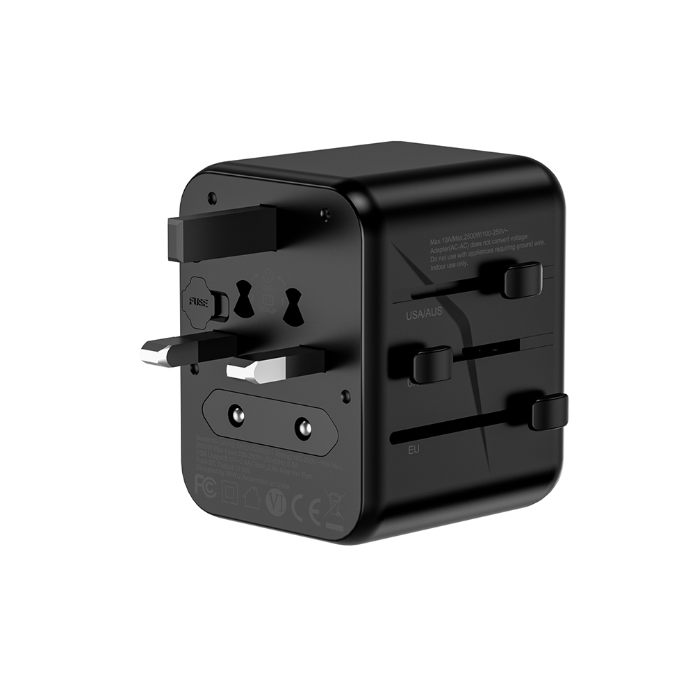 Wiwu Wi-UA012 Çoklu Universal TR/US/UK/AUS/EU Uyumlu Seyahat Şarj Adaptörü 12W - 3