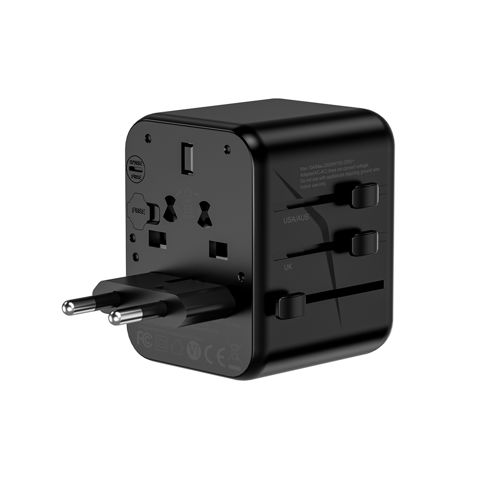 Wiwu Wi-UA012 Çoklu Universal TR/US/UK/AUS/EU Uyumlu Seyahat Şarj Adaptörü 12W - 4