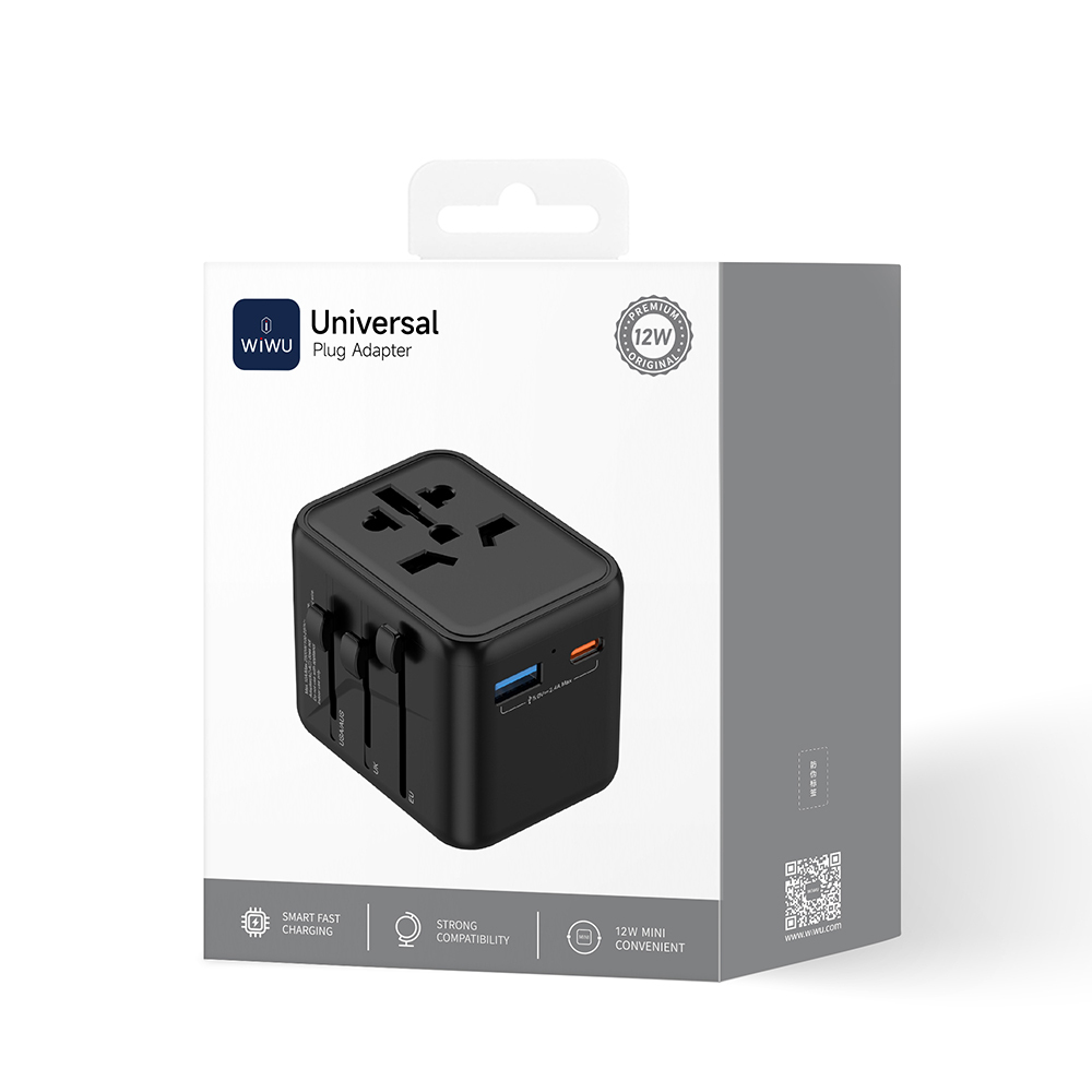 Wiwu Wi-UA012 Çoklu Universal TR/US/UK/AUS/EU Uyumlu Seyahat Şarj Adaptörü 12W - 5