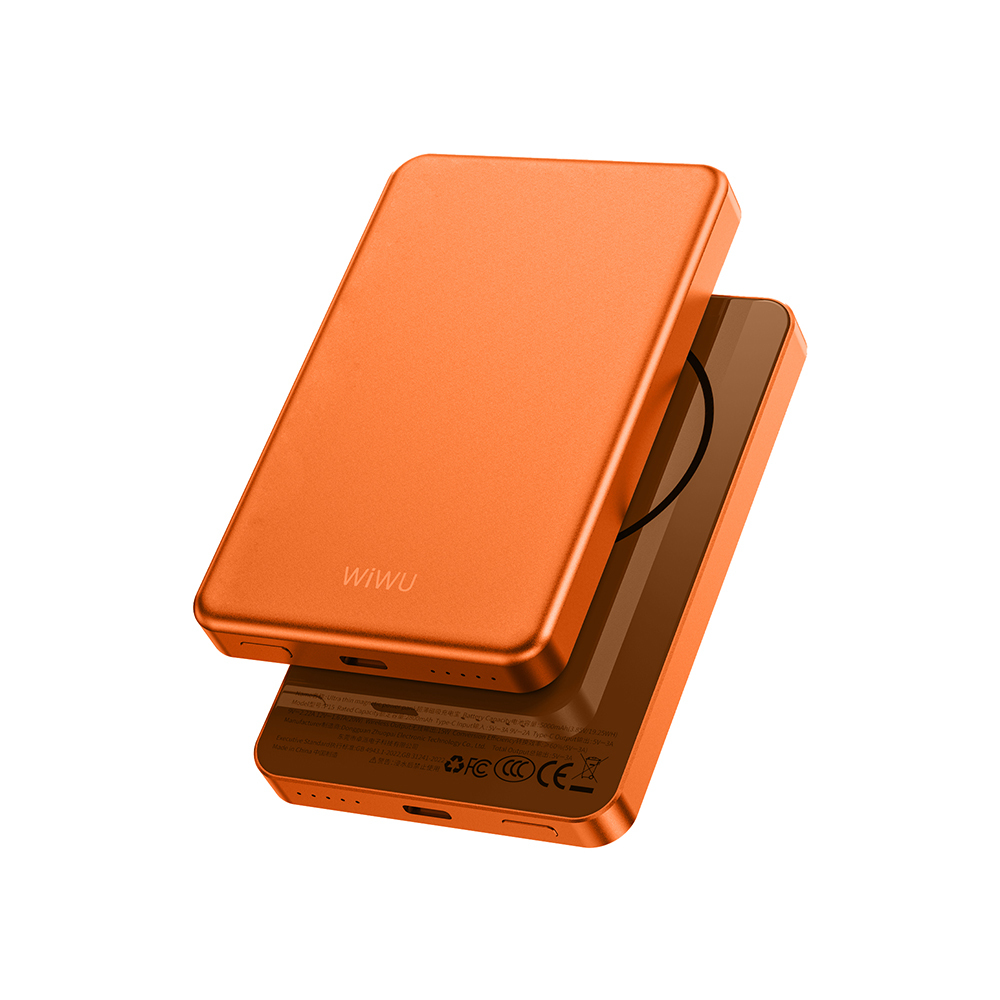 Wiwu P15 LED Işık Göstergeli Ultra İnce PD 20W Kablosuz Powerbank 5000mAh 15W - 3