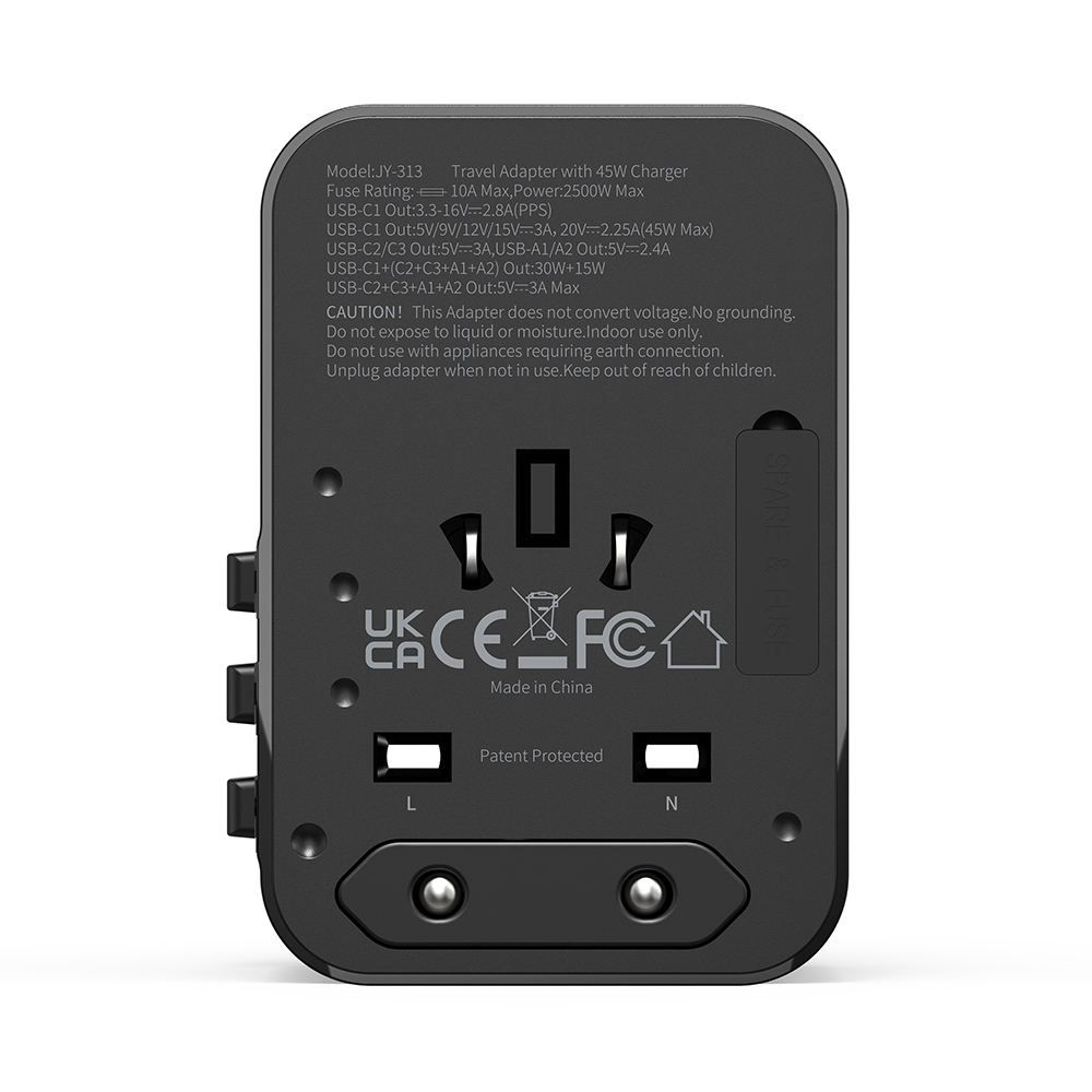 Wiwu Wi-UA006 Çoklu Universal TR/US/UK/AUS/EU Uyumlu Seyahat Şarj Adaptörü 45W - 5