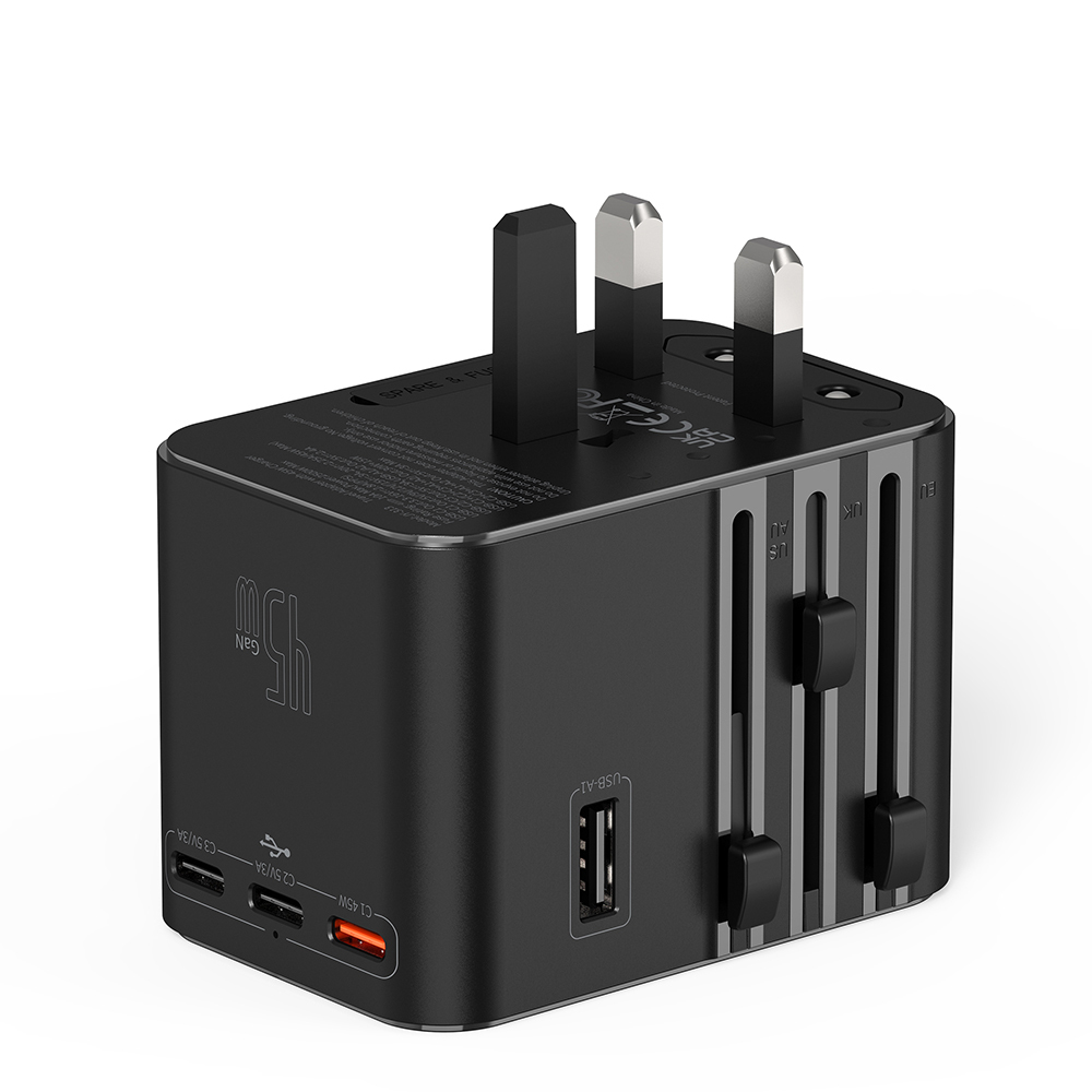 Wiwu Wi-UA006 Çoklu Universal TR/US/UK/AUS/EU Uyumlu Seyahat Şarj Adaptörü 45W - 12