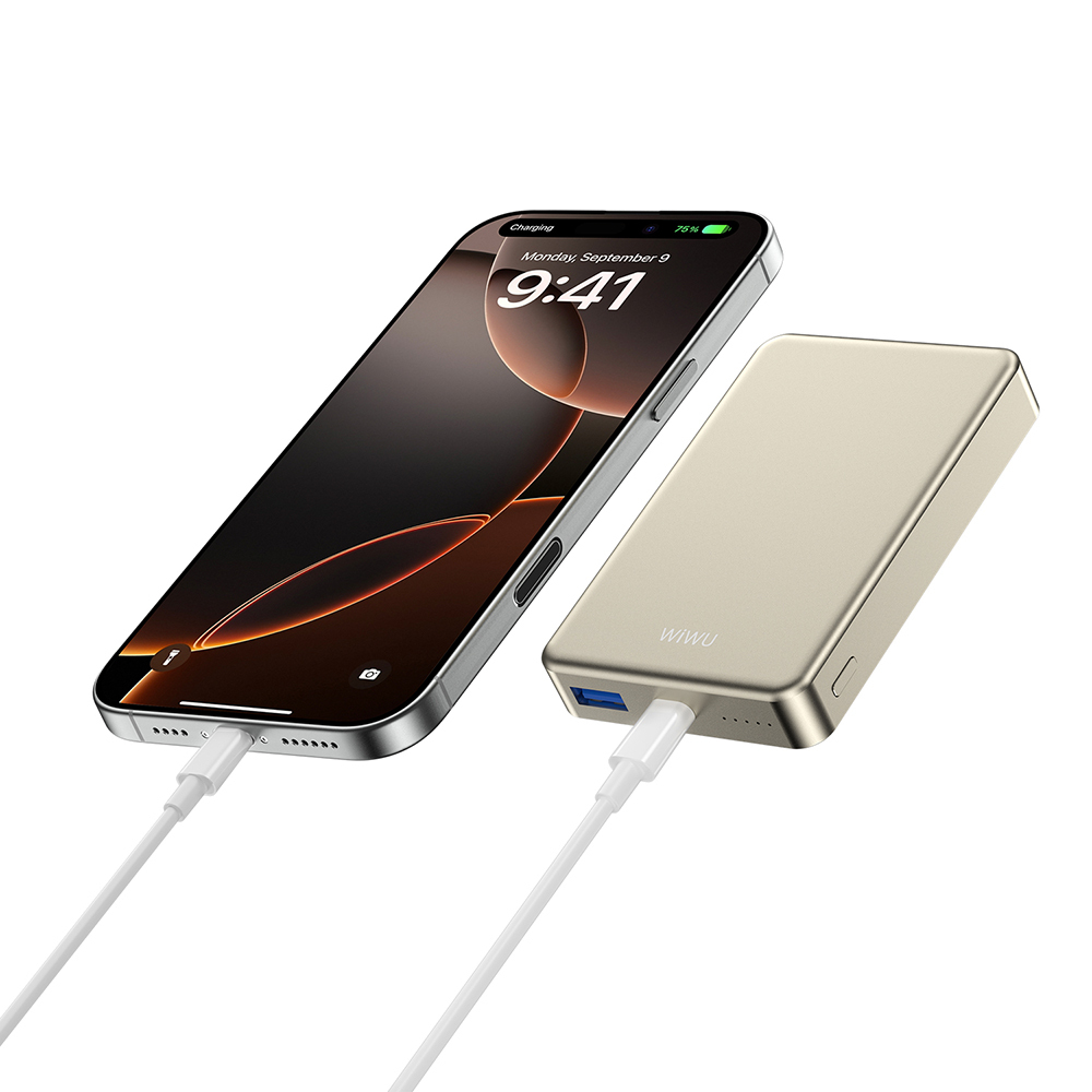 Wiwu P15-1 LED Işık Göstergeli Ultra İnce PD 20W Kablosuz Powerbank 10000mAh 15W - 6