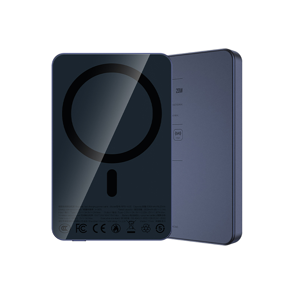 Recci RPB-W35 Ultra İnce PD 20W Hızlı Şarj Özellikli Wireless Powerbank 15W 5000mAh - 3