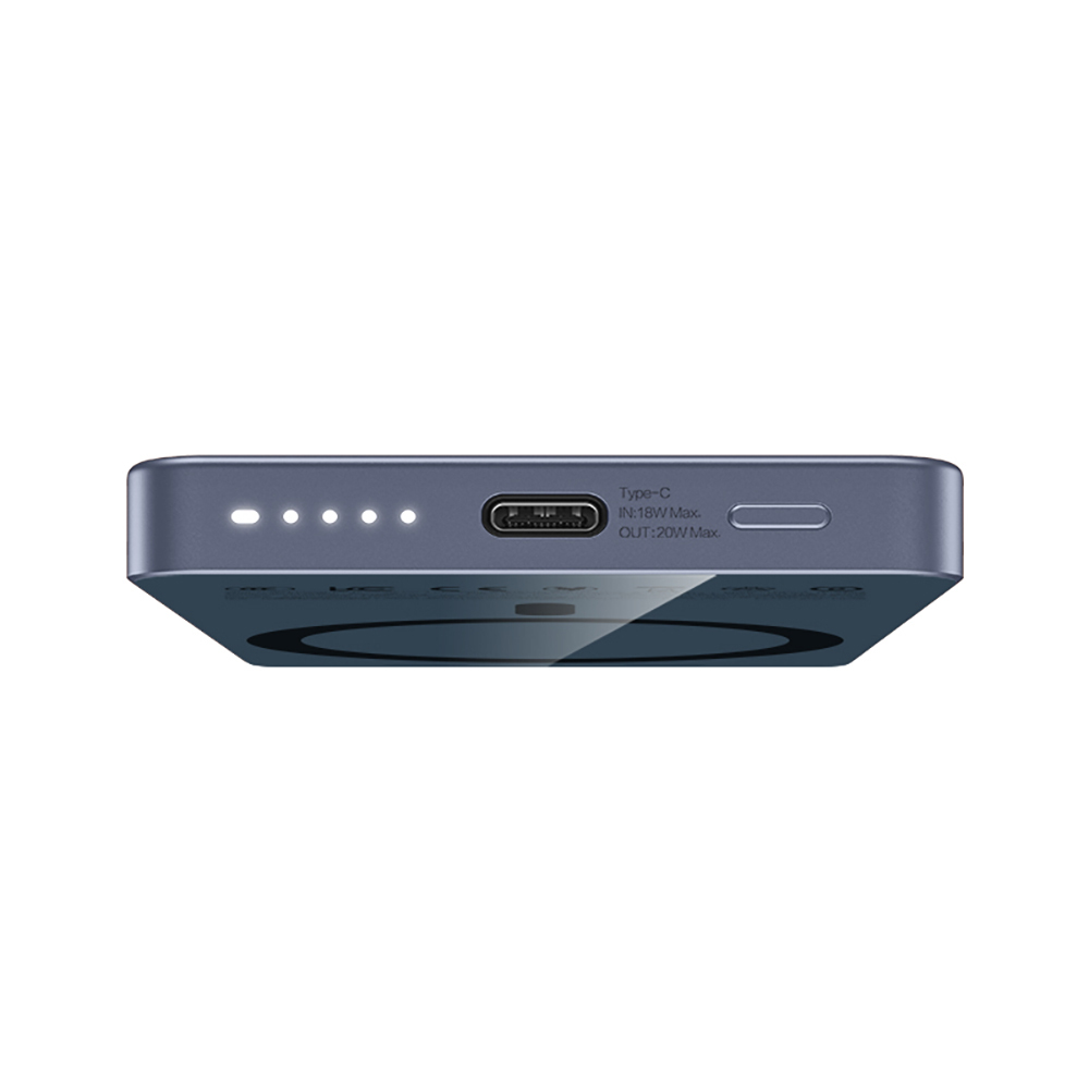 Recci RPB-W35 Ultra İnce PD 20W Hızlı Şarj Özellikli Wireless Powerbank 15W 5000mAh - 4