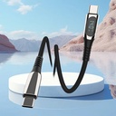 Micflip A08 Dijital LED Ekranlı Type-C to Type-C PD Data ve Şarj Kablosu 140W 1M - 5