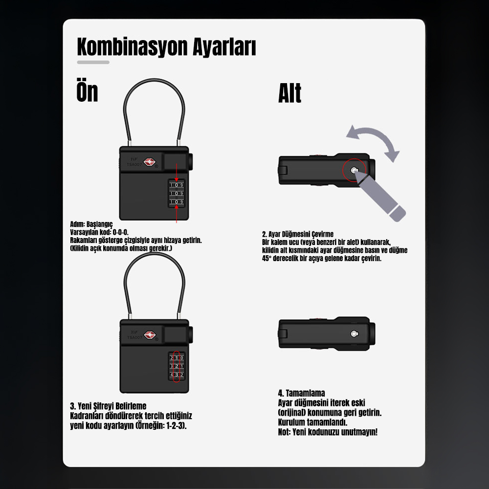 Micflip P25 TSA Kilit ve Find My Takip Özellikli Valiz Seyehat Kiliti - 1