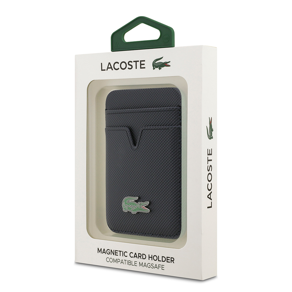 Lacoste Orjinal Lisanslı 2 Hazneli PU Pike Desenli İkonik Timsah Dokuma Logolu Magnetik Kartlık - 4