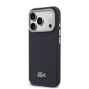 Apple iPhone 17 Pro Uyumlu Kılıf Lacoste Orjinal Lisanslı M-Safe Şarj Özellikli PVC Yarı Pike Desenli Arka Yüzey İkonik Timsah Dokuma Logolu Kapak - 1
