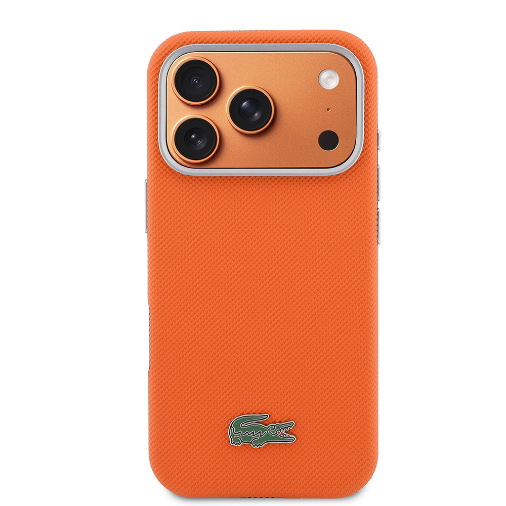 Apple iPhone 17 Pro Uyumlu Kılıf Lacoste Orjinal Lisanslı M-Safe Şarj Özellikli PVC Yarı Pike Desenli Arka Yüzey İkonik Timsah Dokuma Logolu Kapak - 2