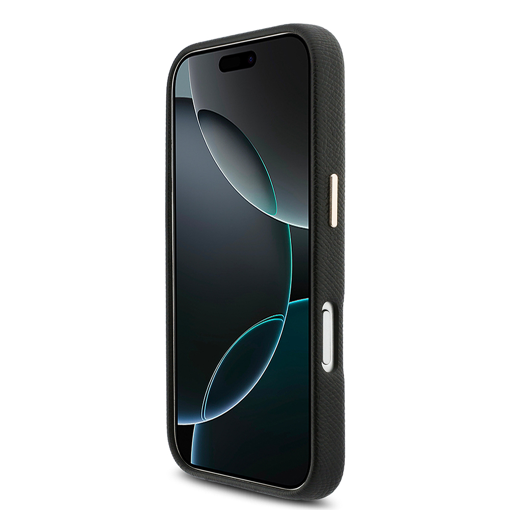 Apple iPhone 17 Pro Max Uyumlu Kılıf Karl Lagerfeld Orjinal Lisanslı M-safe Şarj Özellikli Gold Kamera Çerçeveli KHEAD Metal Logolu PU Deri Kapak - 4