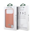 Apple iPhone 17 Pro Max Uyumlu Kılıf Lacoste Orjinal Lisanslı M-safe Şarj Özellikli PU Pike Desenli Metal Logolu Kapak - 7
