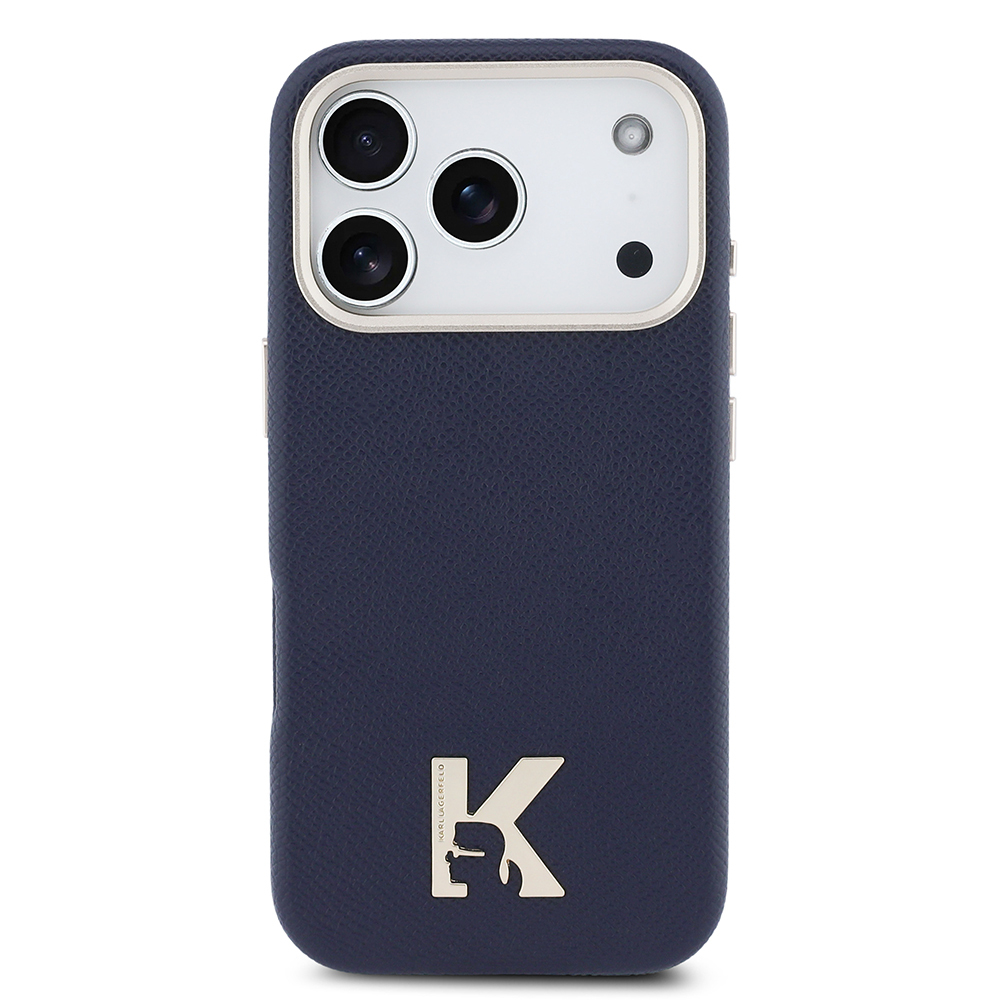 Apple iPhone 17 Pro Uyumlu Kılıf Karl Lagerfeld Orjinal Lisanslı M-safe Şarj Özellikli Gold Kamera Çerçeveli KHEAD Metal Logolu PU Deri Kapak - 2