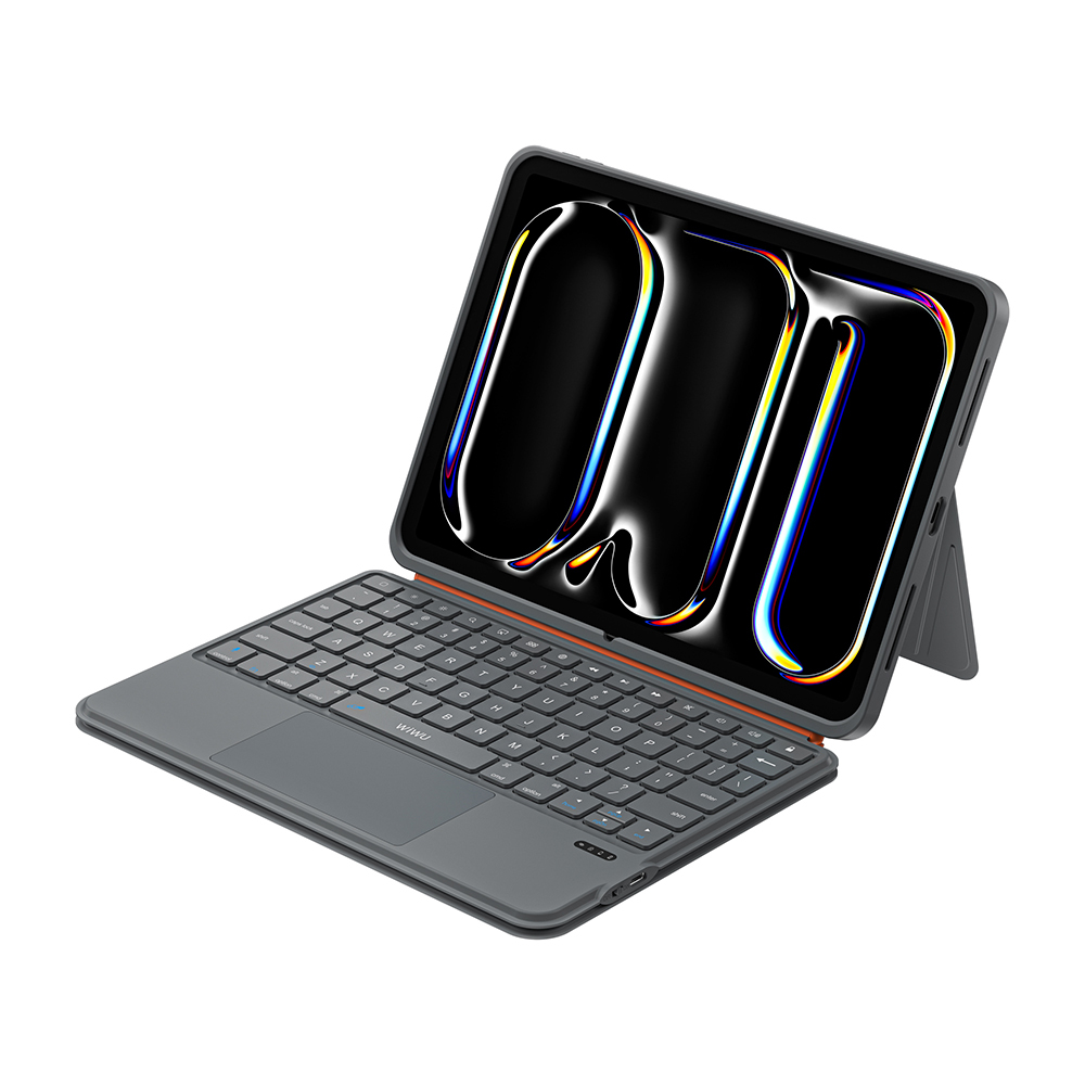 Apple iPad 10.9 2022 Uyumlu (5.Nesil) Wiwu MK-005 Combo 3in1 Kalem Bölmeli Klavyeli Standlı Kılıf - 1